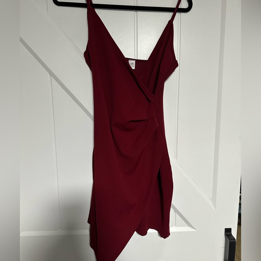 Elegant Burgundy Wrap Dress